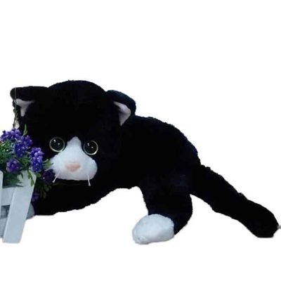 40CM 흑백 고양이 동물 박제 100% 폴리에스테르 동물 호화로운 장난감