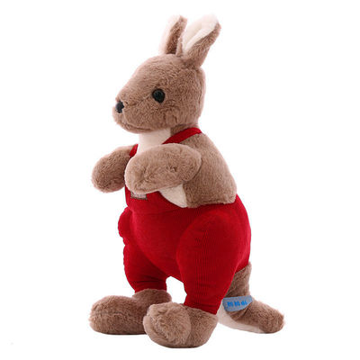 토끼털 캥거루는 베개를 잠들게 하는 호화로운 장난감 여자 생일 선물 아이를 채웠습니다