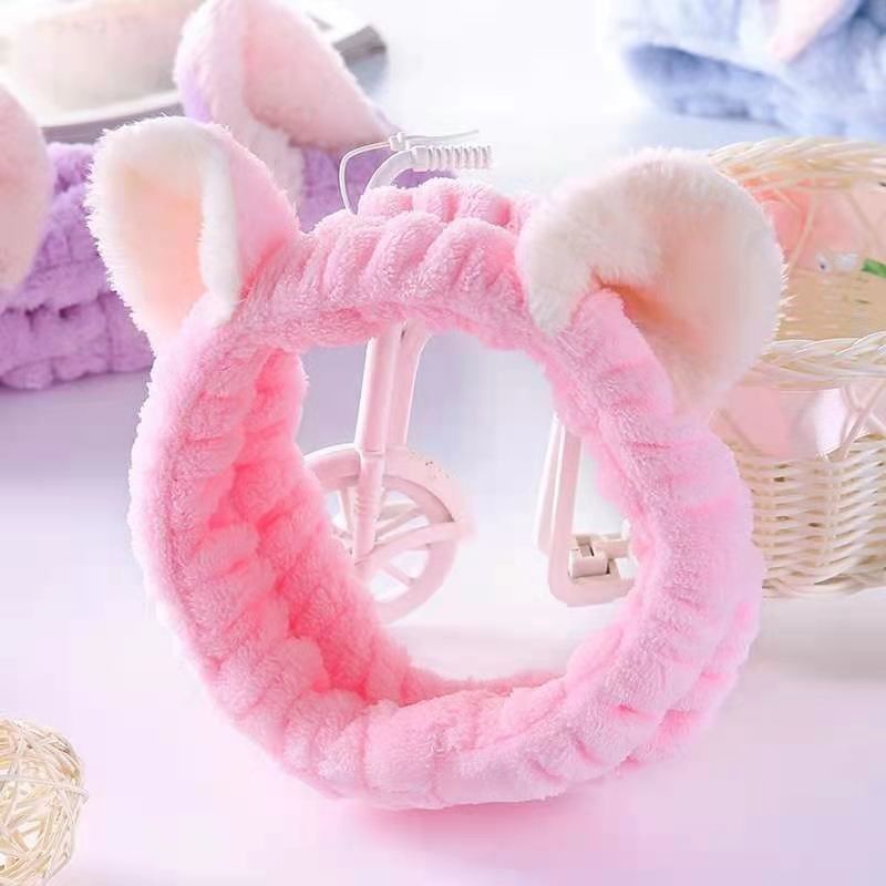 귀여운 고양이 귀 단순한 화장 호화로운 머리띠 호화로운 머리띠 봉제 완구 부속물